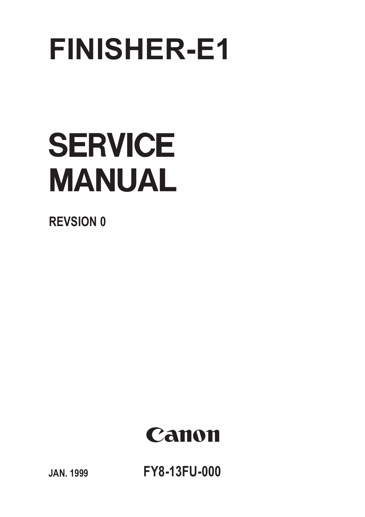Canon Options Finisher-E1 Parts and Service Manual-1